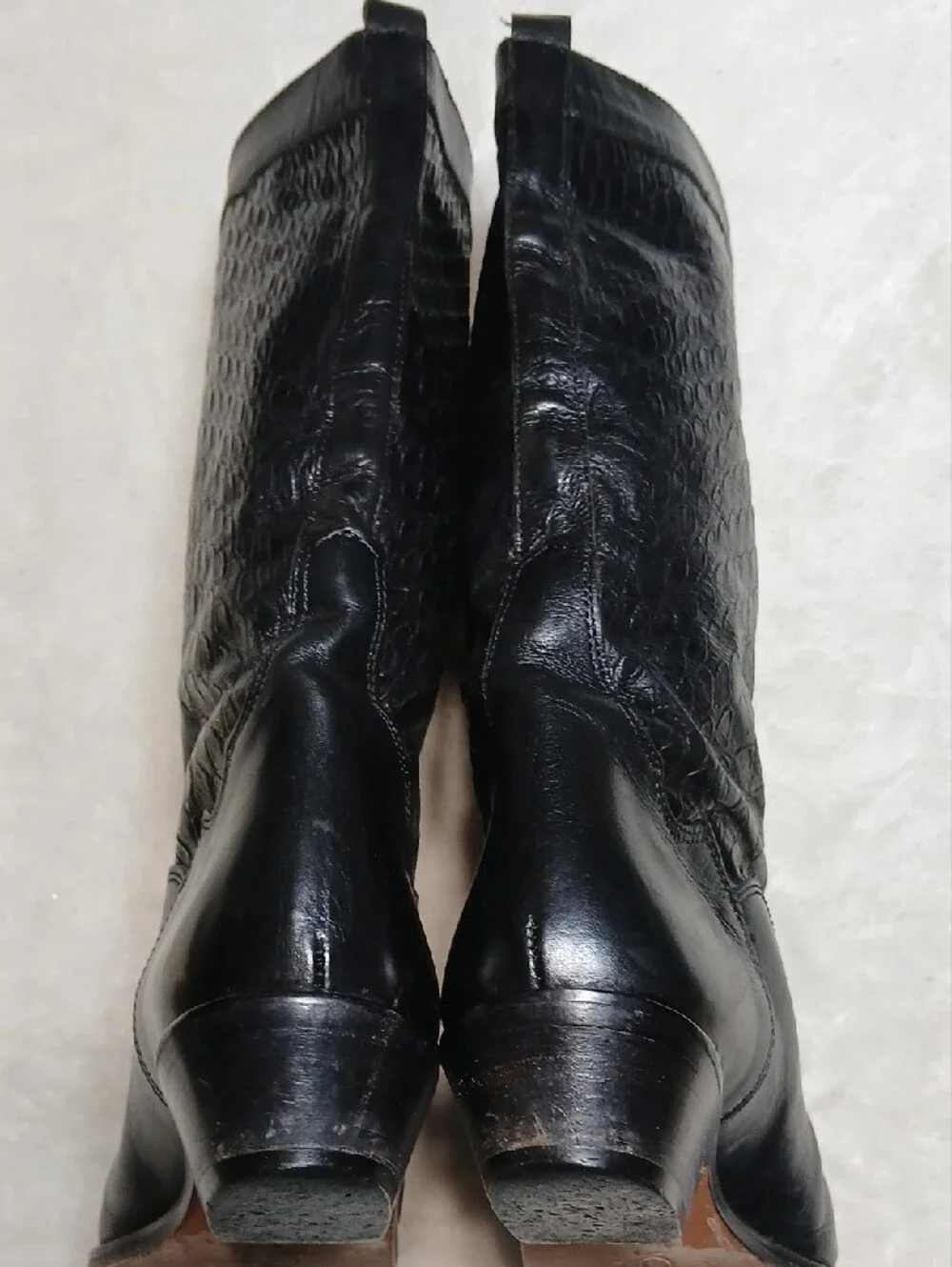 Joan & David Black Western Leather Boots Size 6.5